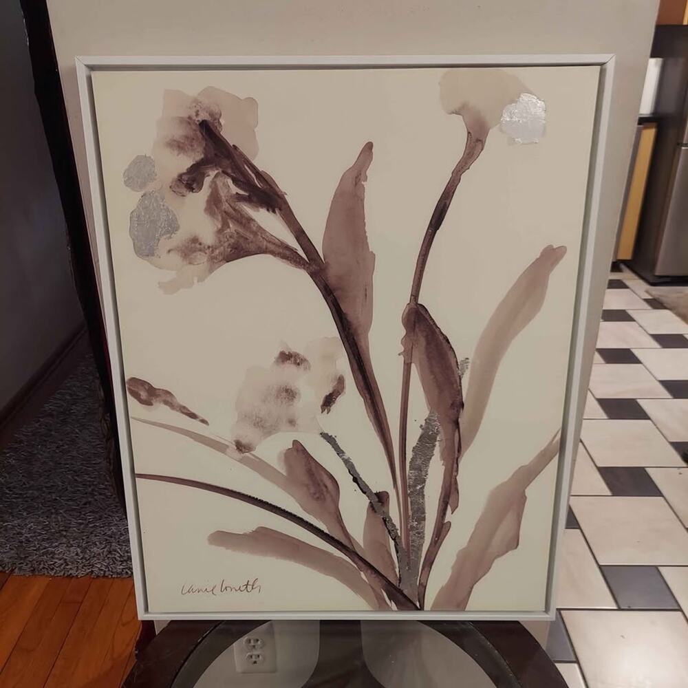 Framed 30" x 24" Lanie Loreth Signed Floral Watercolor Print